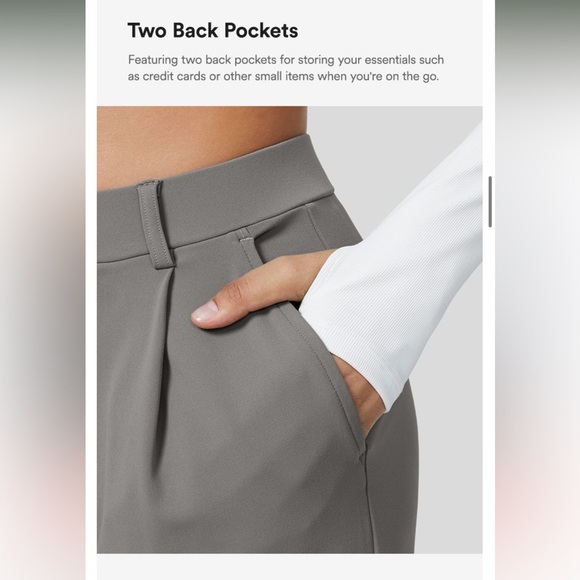 Halara Black High Waisted Plicated Side Pocket Straight Leg Work Pants NEW/NWOT! - Picture 10 of 16